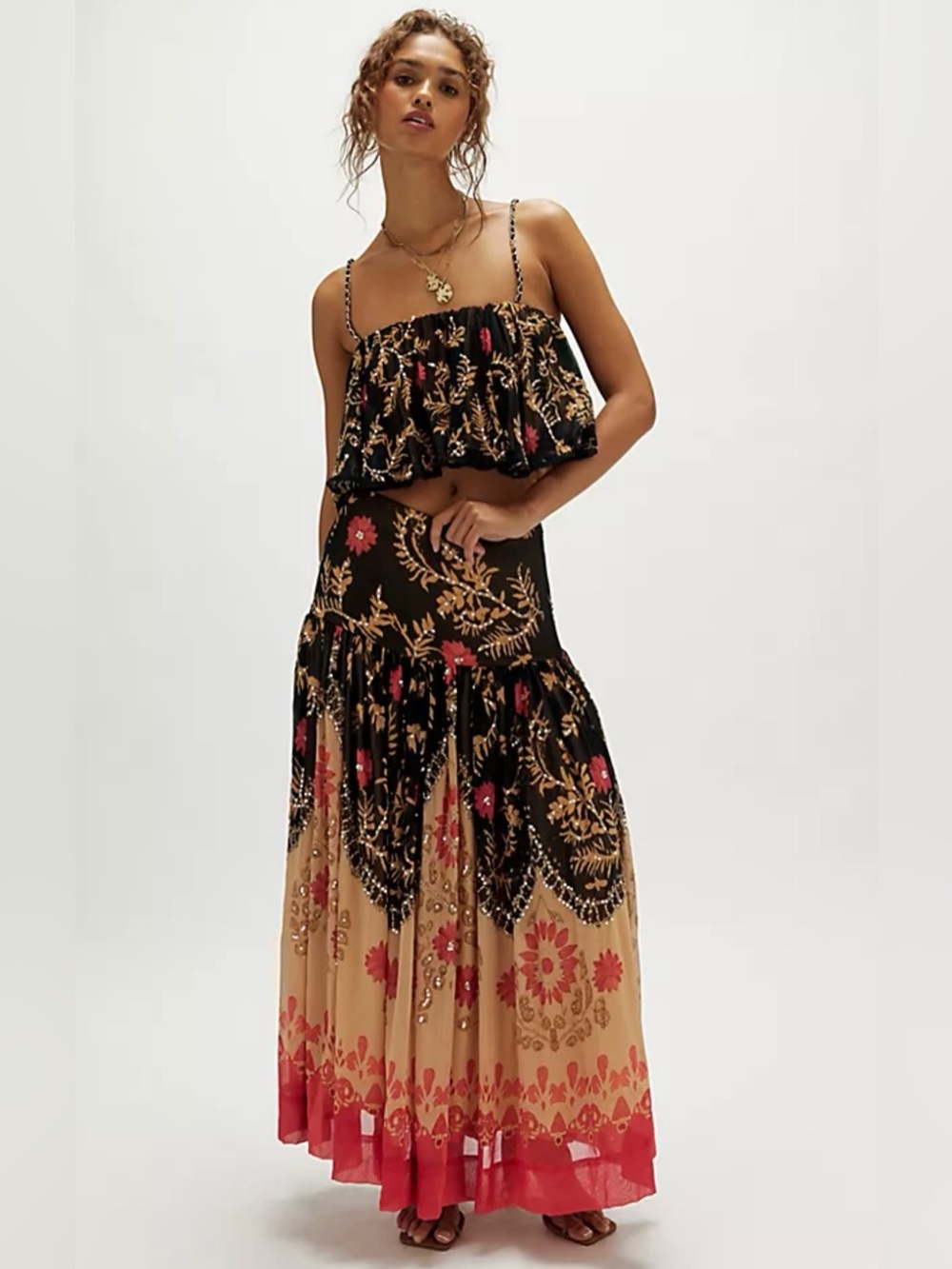 NWT Free People Bali Almost Like Fate Maxi Skirt Set